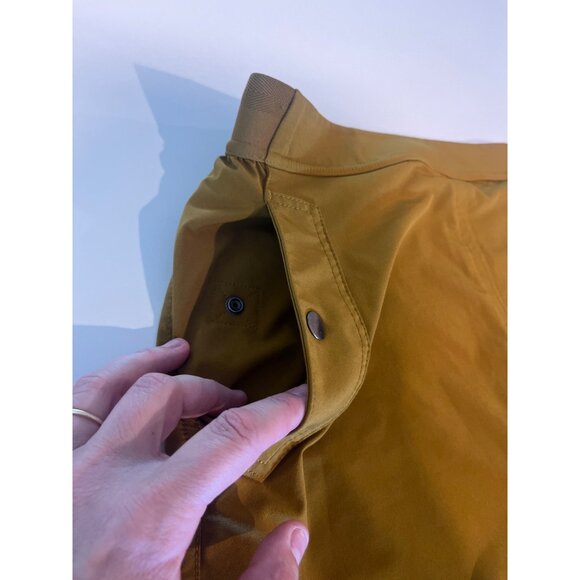 Athleta Mustard Yellow Skort With Snap Pockets & Elastic Waistband Size 8 - Picture 2 of 6